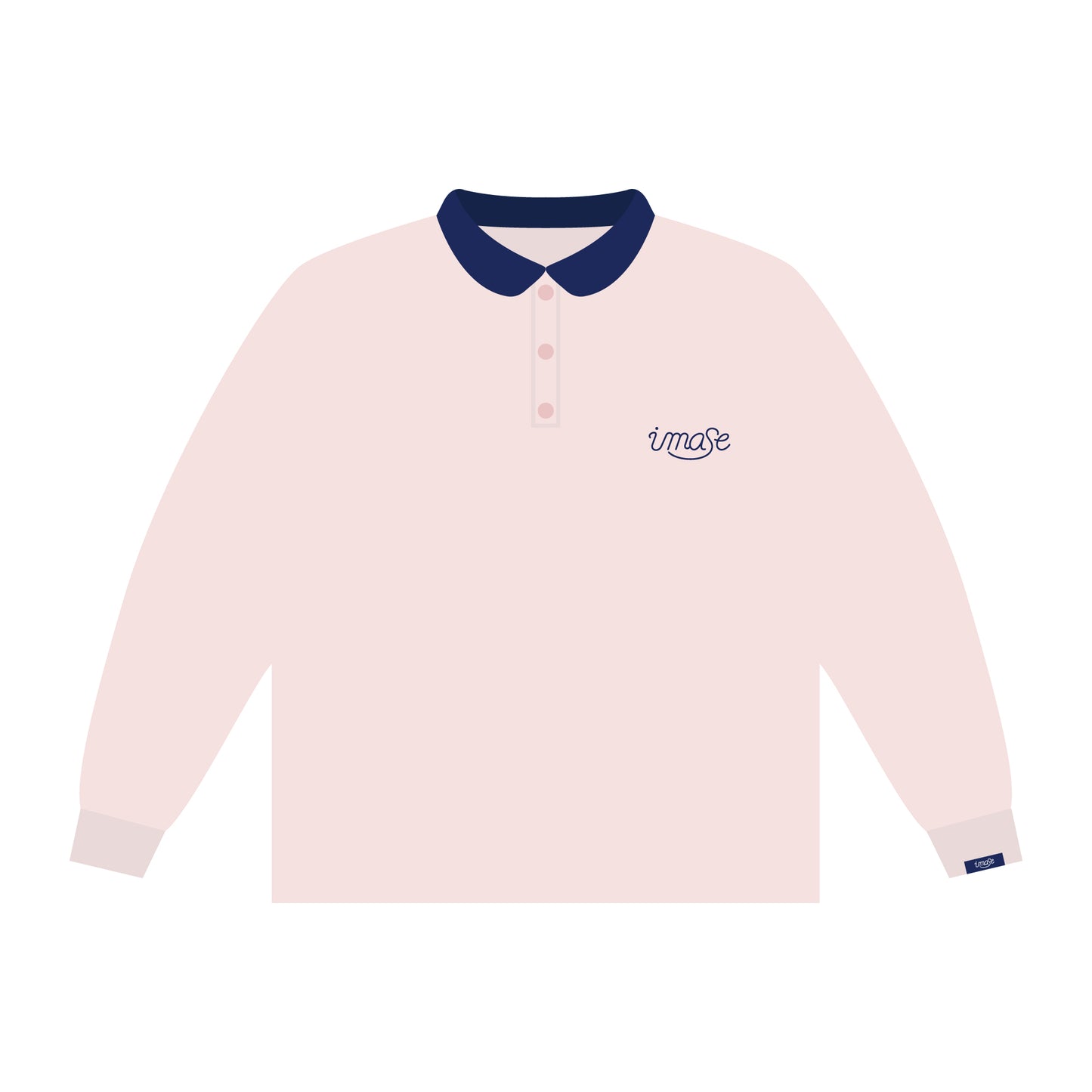 imase LOGO LONG POLO T-SHIRTS / DUSTY PINK