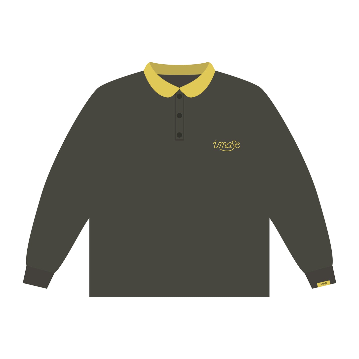 imase LOGO LONG POLO T-SHIRTS / BROWNISH-GRAY