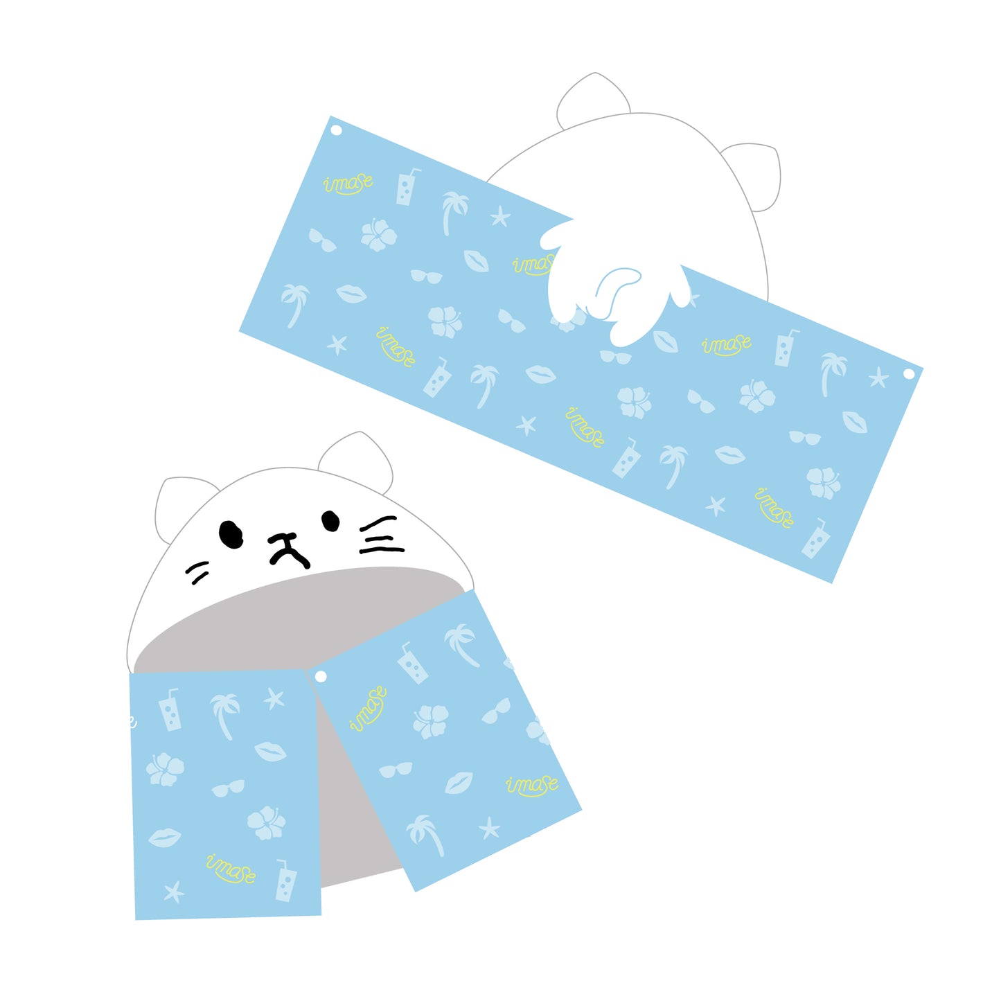 BUSAIKU NA NEKO HOODED TOWEL