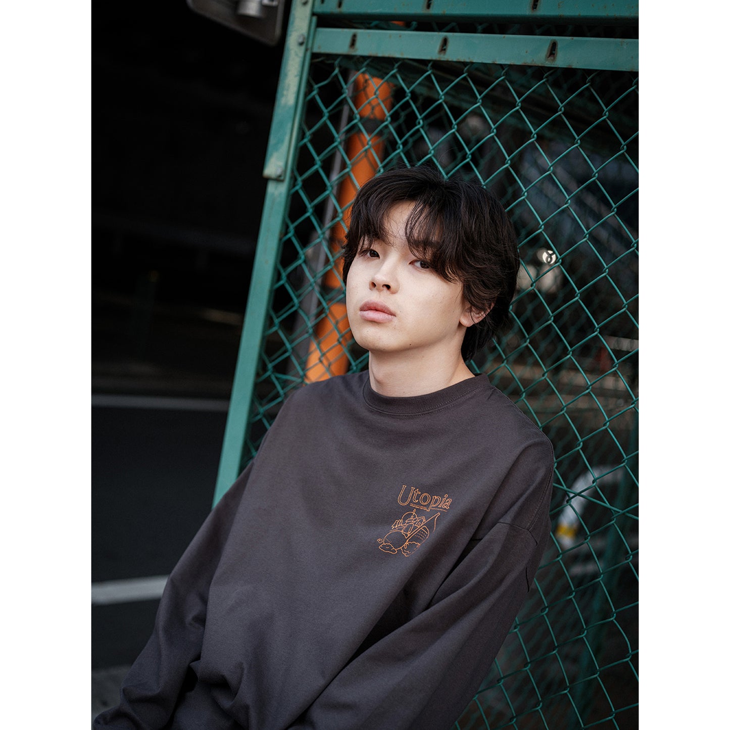 Utopia LONG T-SHIRTS CHARCOAL GRAY