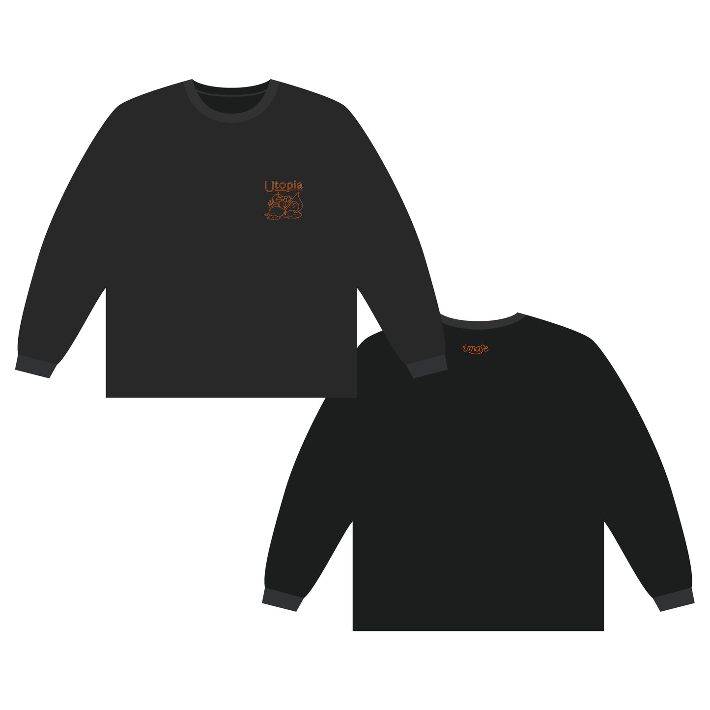 Utopia LONG T-SHIRTS CHARCOAL GRAY